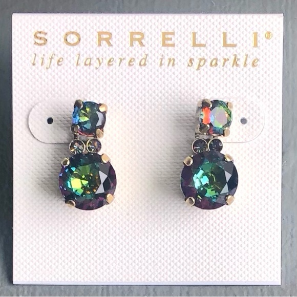 COPY - Sorrelli women’s Volcano circular crystal post drop earrings NWT - Picture 2 of 11